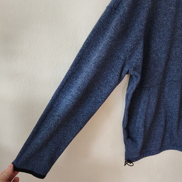 Victoria's Secret PINK Fleece Sweatshirt Heather Blue Pullover Quarter Zip Knit - Picture 5 of 8